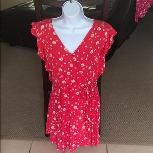 Dark Coral Floral Dress